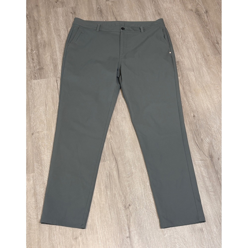 Vuori Mens Meta Pants Charcoal Grey Stretch Twill Active Chino Trousers 37x30